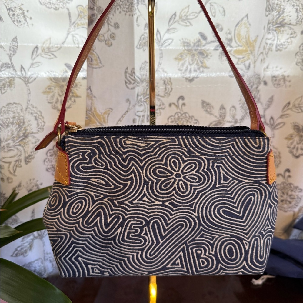 Vintage Dooney &Burke Doodle  Pouchette - Navy